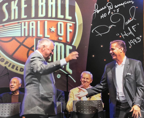 2015 Hall of Fame Induction Photo hand signed by Dan Issel & Louie Dampier along side Coach John Calipari whose induction was the same year.