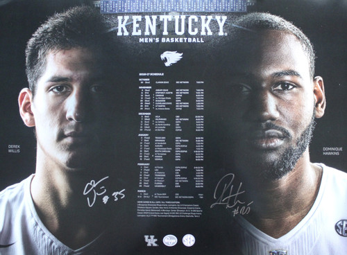Willis & Hawkins schedule poster signed by both.