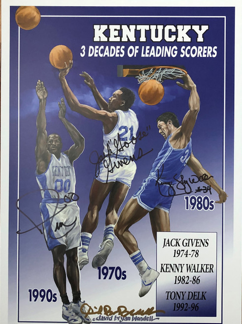 3 Decades of Leading Scorers signed by Kenny Walker, Jack Givens & Dan Issel