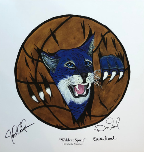 17"W x 18"H print signed by John Calipari, Dan Issel and Artist Cheri Issel