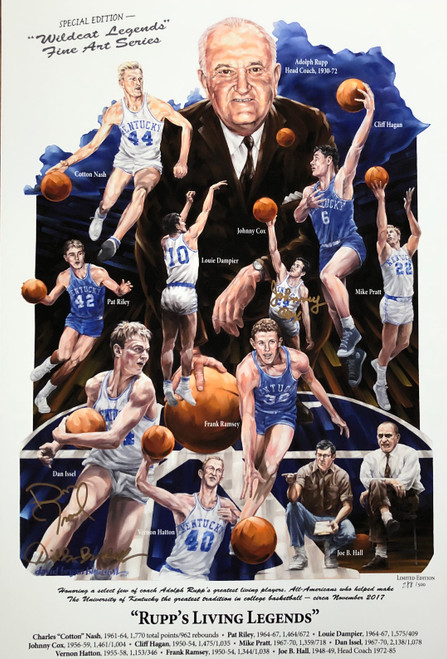 Signed by Johnny Cox, Dan Issel and artist David Blondell