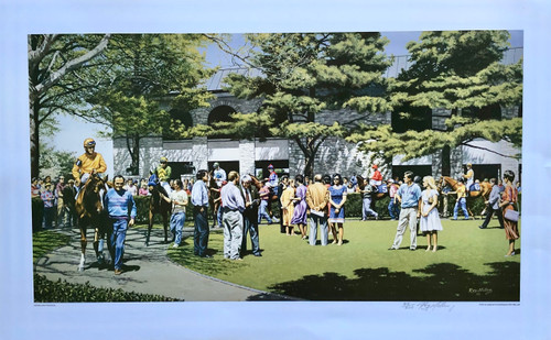 Keeneland Paddock signed and numbered print by artist Roy Miller