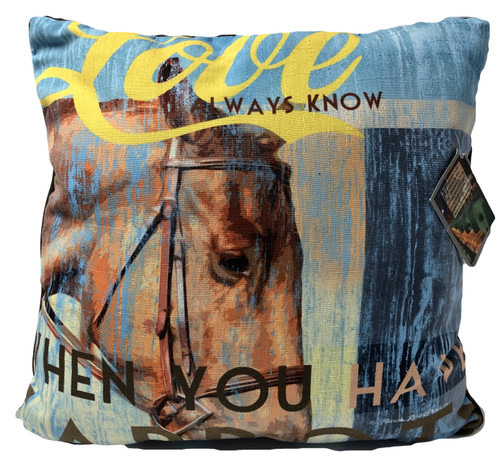 Horse Love Pillow Large 18Wx18H