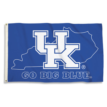 GO BIG BLUE premium flag 3' x 5'
royal blue with white lettering and state outline.