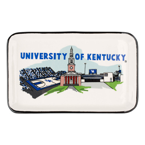 Trinket Tray 8"W x 5"H highlights Kentucky basketball, football, and Memorial Hall