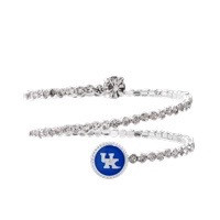 Crystal flexible bracelet with "big blue" UK logo and silver edges.