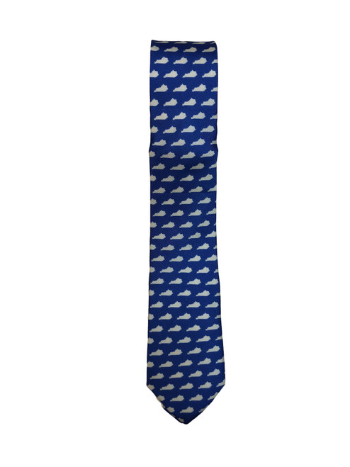 Tie is 2" W x 56" Long royal with white Ky state outline