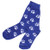 Blue with white paw, 80% cotton/17% polyester fits shoe size: 6-12
