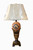 33" basketball trophy lamp with raised and painted logo, topped off with basketball finial