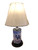 18.5" tall with lamp shade and 8" cord
