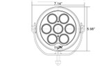 Vision X XIL-SP720 6" 70 Watt Solstice Prime LED Light 20° Narrow Beam