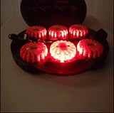 LED Safety Flare. 6 Pack with Rechargeable Case and Charger. Red