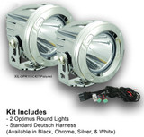 60 DEGREE CHROME ROUND OPTIMUS LED LIGHT KIT TWO LIGHTS AND INSTALL KIT - Vision X XIL-OPR160CKIT 9150079