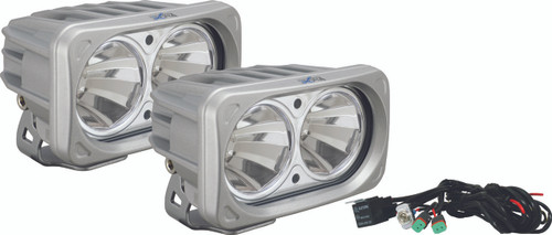 OPTIMUS SQUARE SILVER 2 10W LEDS 60° FLOOD KIT OF 2 LIGHTS. Vision X XIL-OP260SKIT