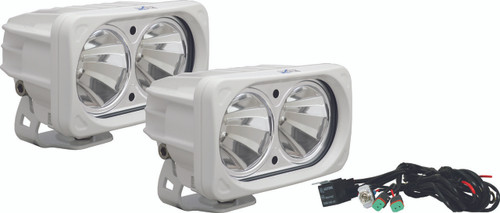 OPTIMUS SQUARE WHITE 2 10W LEDS 60° FLOOD KIT OF 2 LIGHTS - Vision X XIL-OP260WKIT 9148816