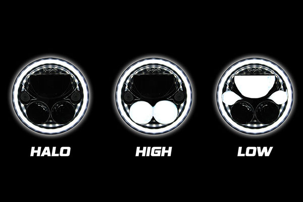 JEEP JK BLACK CHROME LED HEADLIGHT KIT - 7