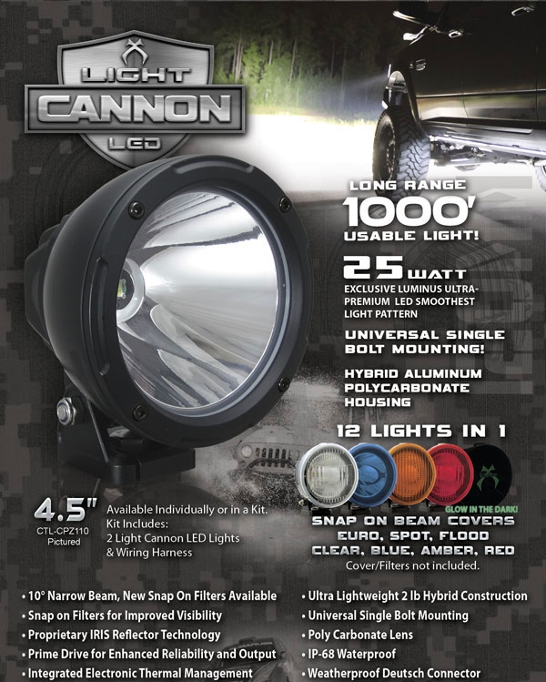 Light Cannon 25-Watt LED Spot Light 10 Degree - Vision X CTL-CPZ110 9150970  - Vision X Wholesale