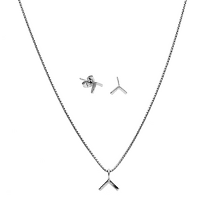 Caret earrings and necklace set Caret earrings and necklace set
