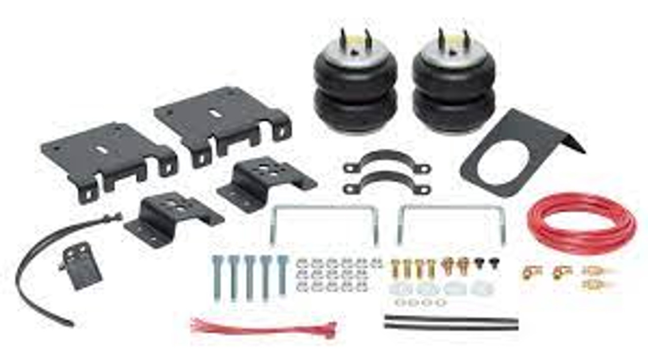 Everything is included for a quick, easy installation.

Brackets
Air springs
Hardware
Air line and separate valves for manual inflation, the same as you would use for inflating a tire
Optional air accessories are available for all applications. View Air-Rite Air Accessory Systems