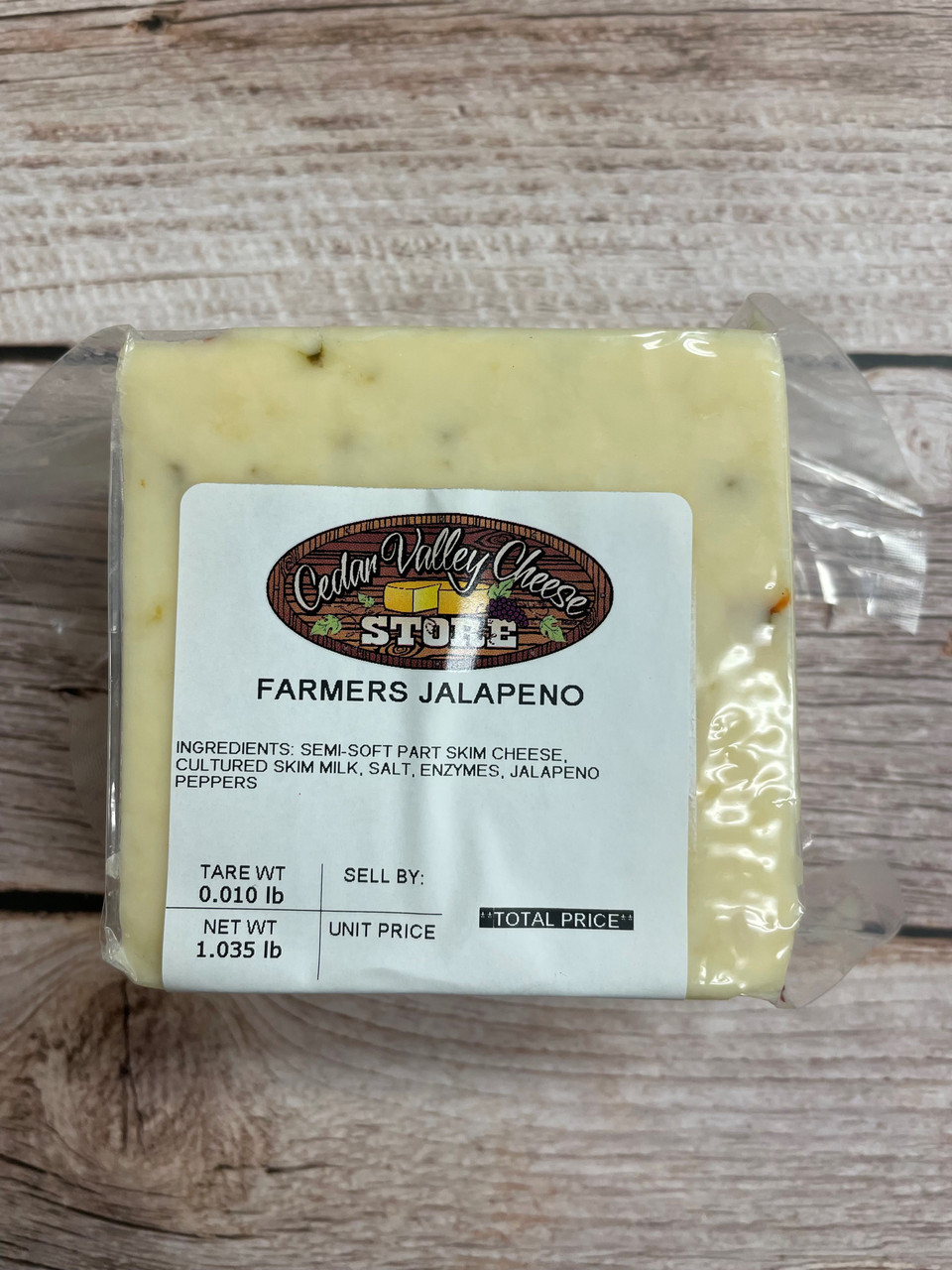 Jalapeño Farmers Cheese - 16oz 3G - Cedar Valley Cheese Store