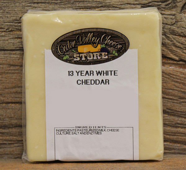 13 Year Aged White Cheddar - Cedar Valley Cheese Store