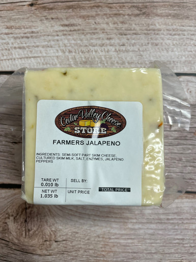 Jalapeño Farmers Cheese - 16oz 3G - Cedar Valley Cheese Store