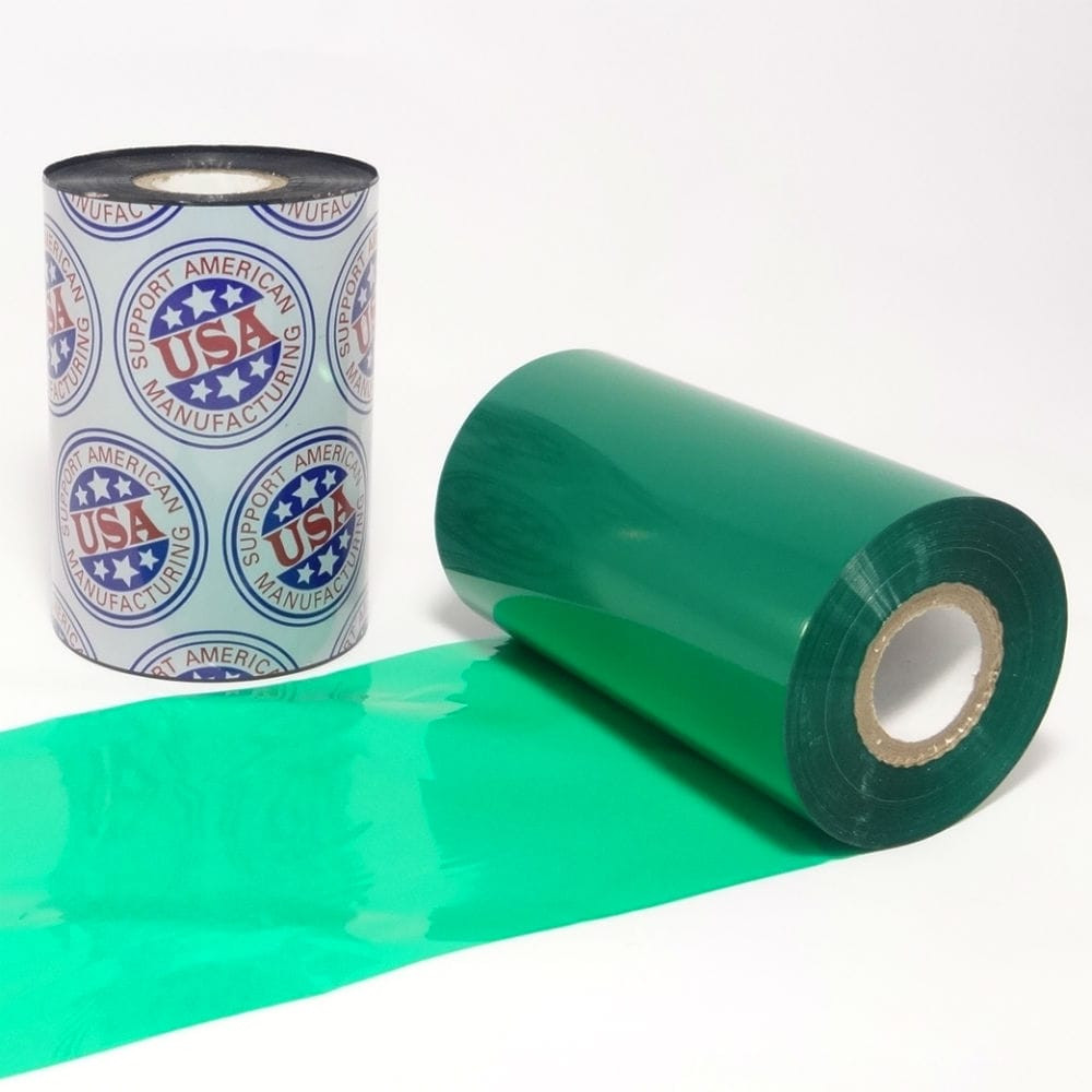 Wax Ribbon: 1.73” x 1,476’ (44.0mm x 450m), Ink on Outside, Green