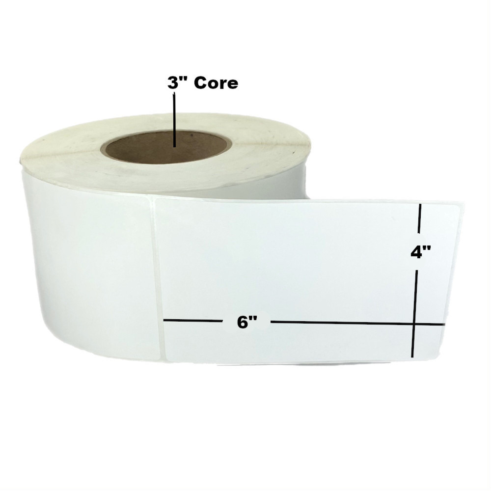 4" x 6", Thermal Transfer, Non-Perforated,  Roll, 3" Core, Coated, Premium, $17.03 per Roll in 4 Roll Case