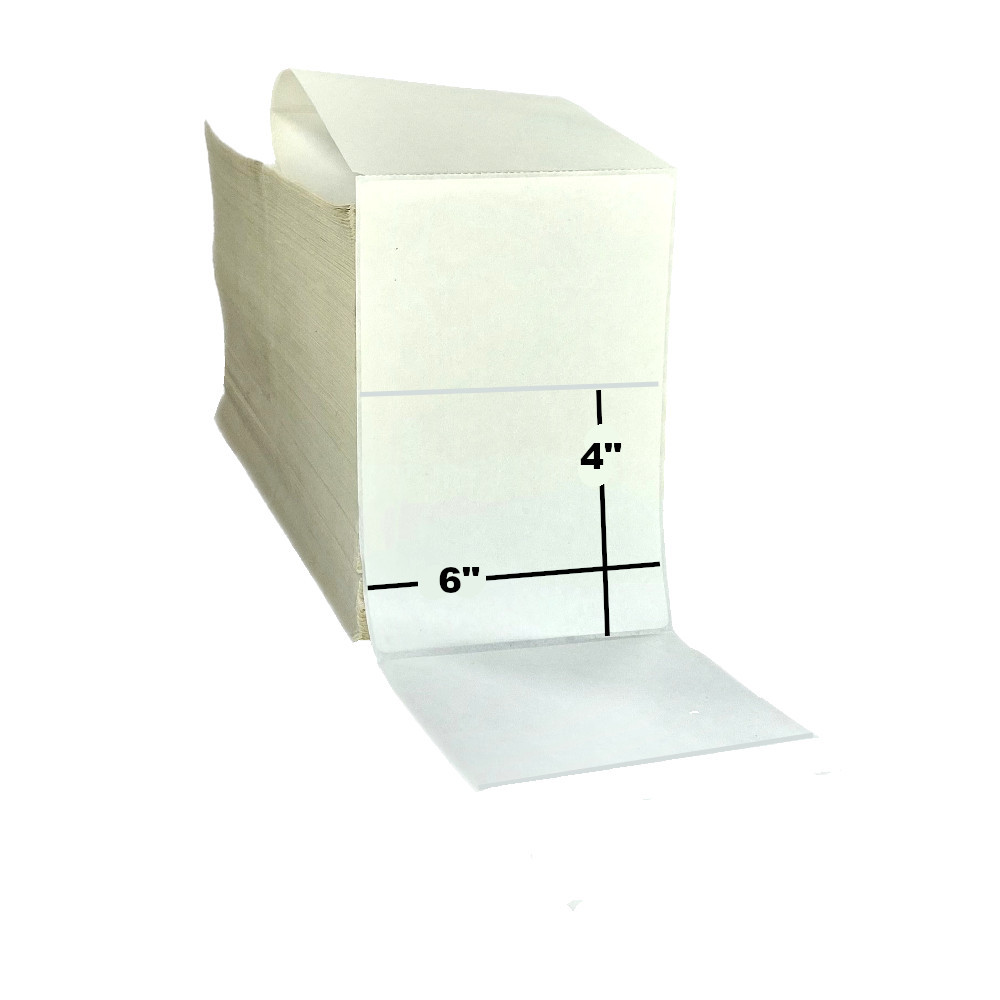 6" x 4", Thermal Transfer, Fanfold, Coated, Premium, $61.95 per Stack in a 1 Stack Case