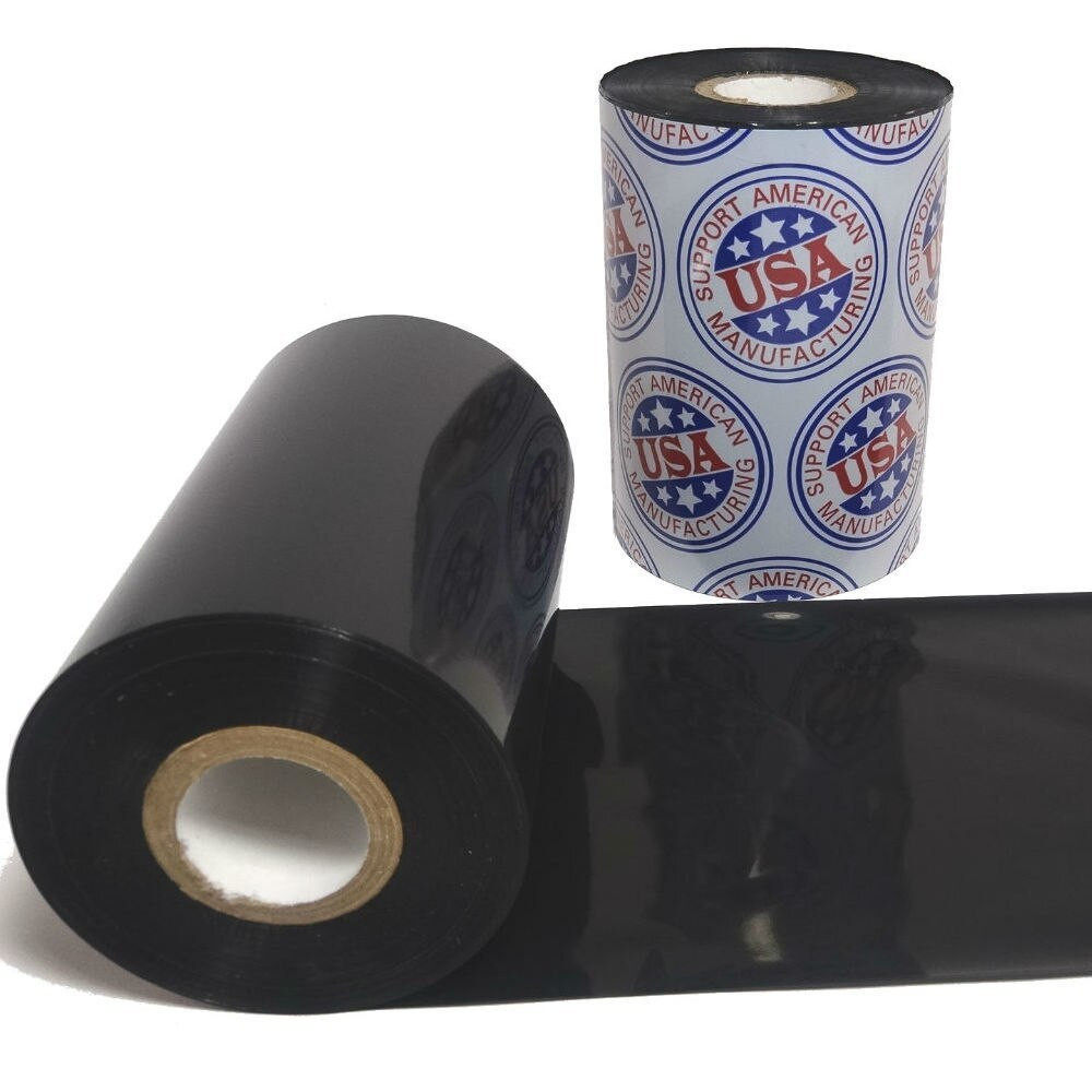 Wax Ribbon: 3.14” x 2,952’ (80.0mm x 900m), Ink on Outside, Resin Enhanced, $13.05 per Roll in 12 Roll Case