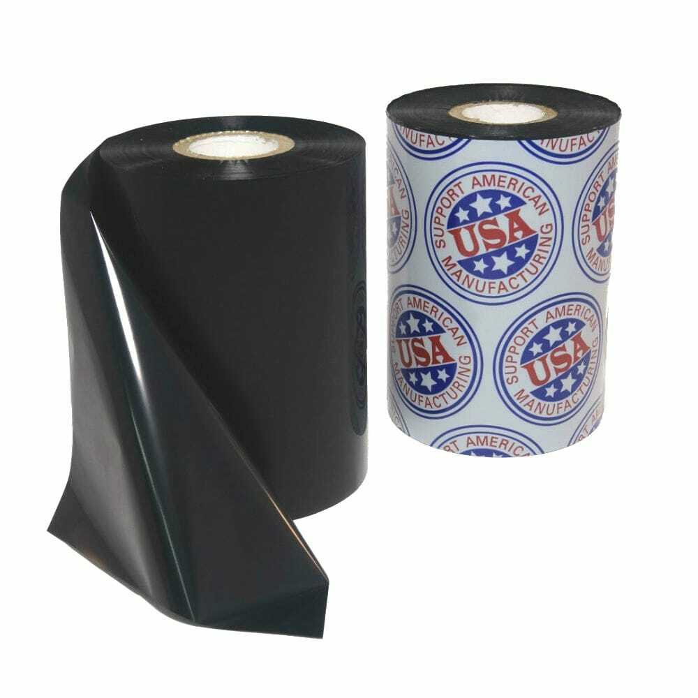 Wax Resin Ribbon: 1.30” x 3,280’ (33.0mm x 1000m), Ink on Outside, High Density, Near Edge, $8.25 per Roll in 12 Roll Case