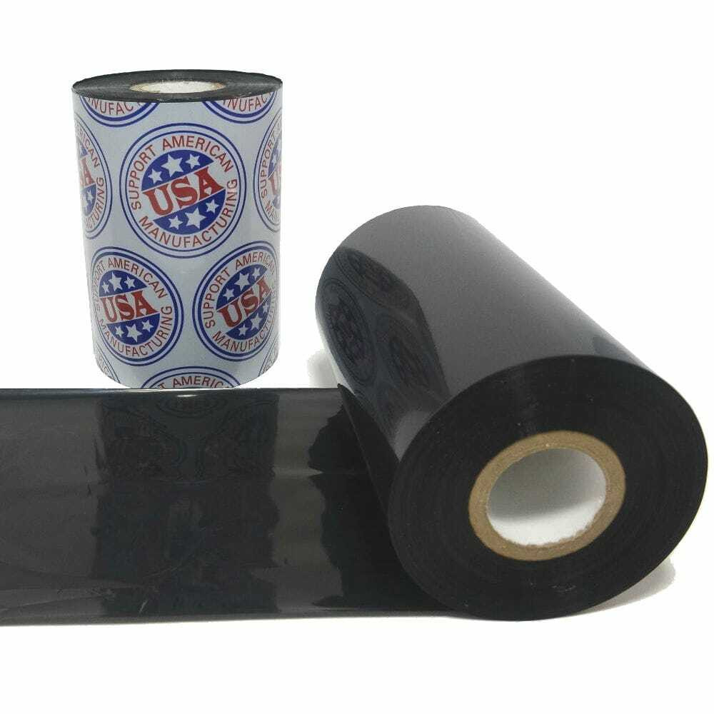 Wax Resin Ribbon: 1.30” x 3,280’ (33.0mm x 1000m), Ink on Outside, High Density, Near Edge, $8.25 per Roll in 12 Roll Case