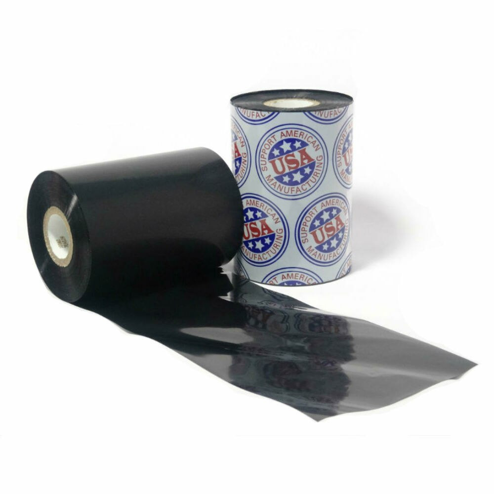 Wax Resin Ribbon: 4.33” x 3,281’ (110.0mm x 1000m), Ink on Outside, High Density, Near Edge, $27.58 per Roll in 12 Roll Case