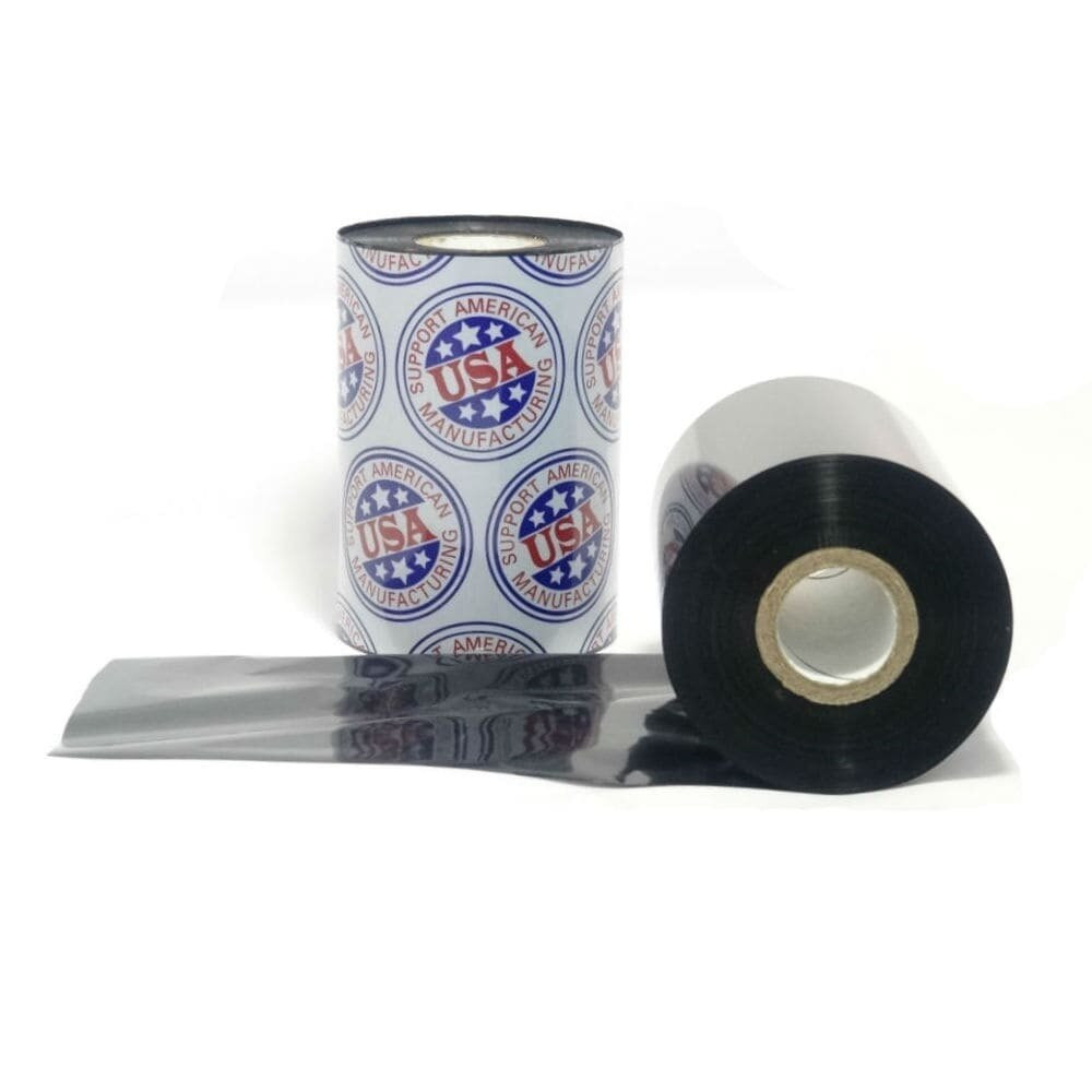 Wax Resin Ribbon: 2.17” x 2,297’ (55.0mm x 700m), Ink on Inside, High Density, Near Edge, $9.65 per Roll in 24 Roll Case