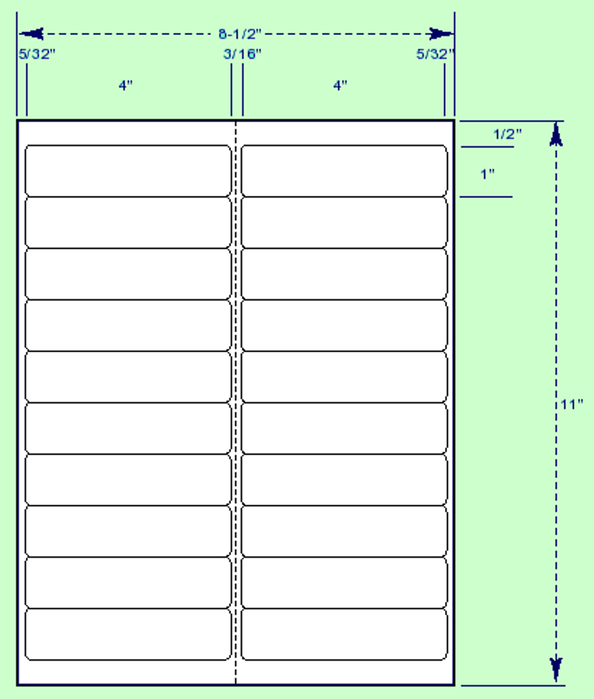 Cut Sheet 4" x 1" Labels with Gripper Margin for laser printers, ink jet printers and Photocopiers