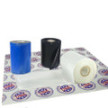 Wax Resin Ribbon: 4.33” x 1,476’ (110.mm x 450m), Ink on Outside, Bright White, Near Edge, $30.29 per Roll in 24 Roll Case