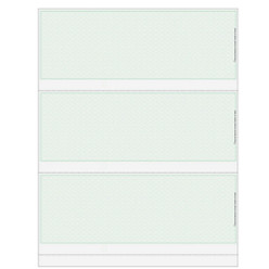Green Herringbone, 23 Security Features, Perforations: 3 ½", 7", & 10 ½" From The Top of Check Loading