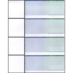 Checks, 4 per Sheet, Blue to Green, 5 Security Features Loading