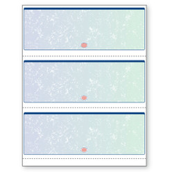 Checks, 3 per Sheet, Perfs: 3 ½", 7", & 10 ½" From Top, Blue to Green, 11 Security Features Loading