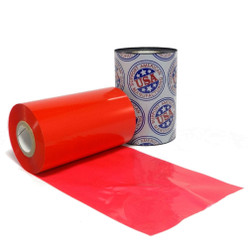 Resin Ribbon: 4.00" x 1,181' (101.6mm x 360m), Ink on Inside, Red, $45.47 per Roll in 24 Roll Case Loading