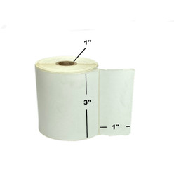 3" x 1", Direct Thermal, Perforated, Roll, 1" Core, Uncoated, 4" Outside Diameter, General Use, $9.35 per Roll in 16 Roll Case Loading