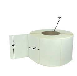 4" x 4", Direct Thermal, Perforated, Roll, 1" Core, Uncoated, 5" Outside Diameter, General Use, $22.06 per Roll in 8 Roll Case Loading