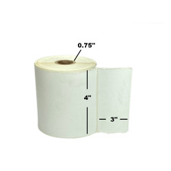 4" x 3", Direct Thermal, Perforated, Roll, 3/4" Core, Uncoated, General Use, $8.64 per Roll in 36 Roll Case Loading