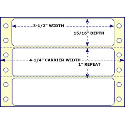 3-1/2" x 15/16", Pinfeed, 1 Label Across, Horizontal Perforation Between Each Label, 5,000 Labels a Case Loading
