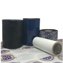 Resin Ribbon: 6.00" x 1,476' (152.4mm x 450m), Ink on Outside, White, $99.82 per Roll in 12 Roll Case Loading