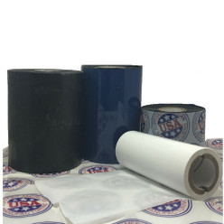 Wax Resin Ribbon: 2.16” x 1,968’ (55.0mm x 600m), Ink on Inside, Bright White, Near Edge, $20.71 per Roll in 24 Roll Case Loading