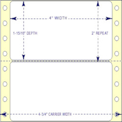 4" x1-15/16", Pinfeed, 1 Label Across, Horizontal Perforation Between Each Label, 5,000 Labels a Case Loading