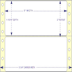 5" x 1-15/16", Pinfeed, 1 Label Across, Horizontal Perforation Between Each Label, 5,000 Labels a Case Loading