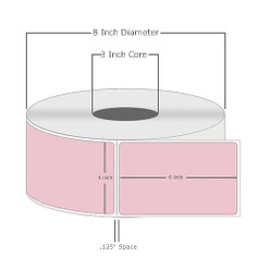 4" x 6", Thermal Transfer, Perforated, Roll, 3" Core, Coated, General Use, Pink, $24.75 per Roll in 4 Roll Case Loading