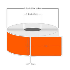 4" x 6", Thermal Transfer, Perforated, Roll, 3" Core, Coated, General Use, Fluorescent Orange, $24.75 per Roll in 4 Roll Case Loading